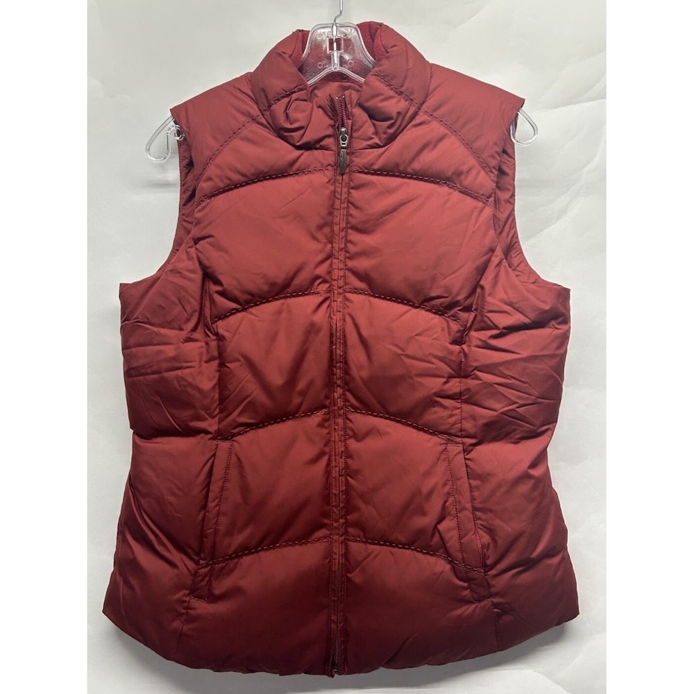 Eddie Bauer Womens Size S Red Sleeveless Premium Goose Down Puffer Vest